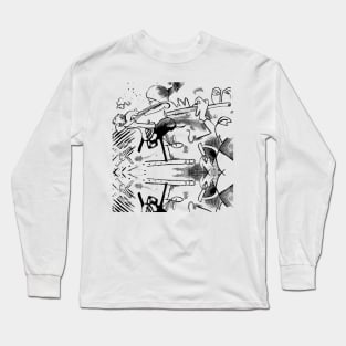 Lino Print Irish Music Long Sleeve T-Shirt